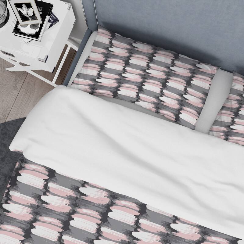Designart 'Paint brush strokes pattern' Mid-Century Duvet Cover Set ...