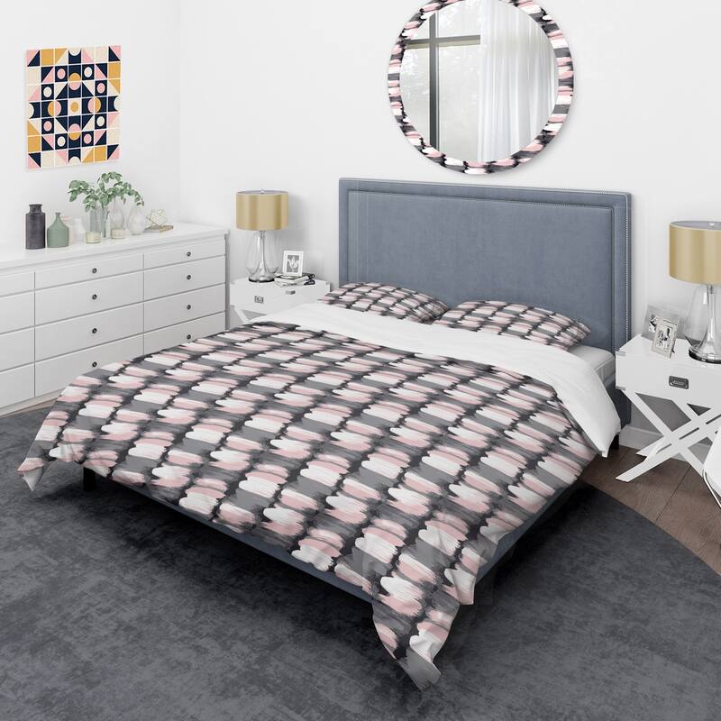 Designart 'Paint brush strokes pattern' Mid-Century Duvet Cover Set ...