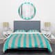 Designart 'light Blue Striped Pattern' Mid-century Duvet Cover Set 