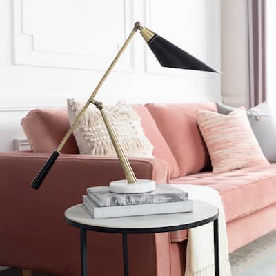 Matheo Streamline Marble & Metal Adjustable Table Lamp - 34.875" x 6" x 22"