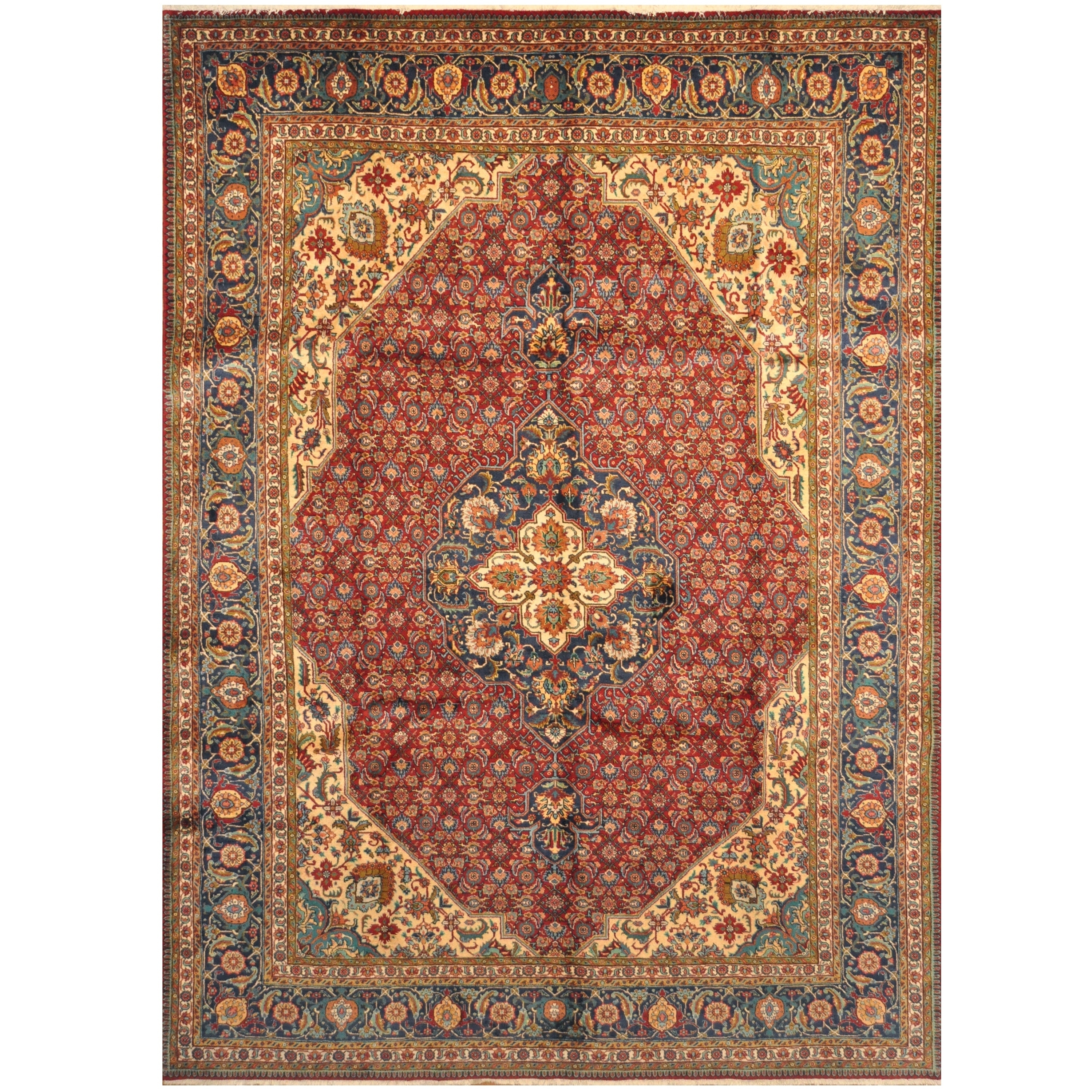 Rug Source Red Floral Tabriz Turkish Area Rug 9x13