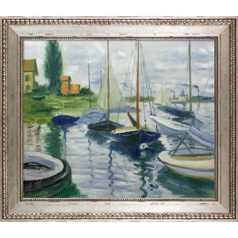 La Pastiche Boats at Rest, at Petit-Gennevilliers by Claude Monet with ...