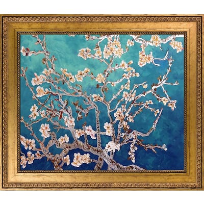 La Pastiche Branches of an Almond Tree by Vincent Van Gogh with Gold Versailles King Frame Oil Painting Wall Art, 30" x 26"