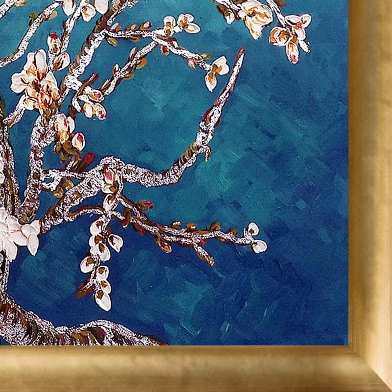 La Pastiche Branches of an Almond Tree by Vincent Van Gogh with Gold Luminoso Frame Oil Painting Wall Art, 27" x 23"