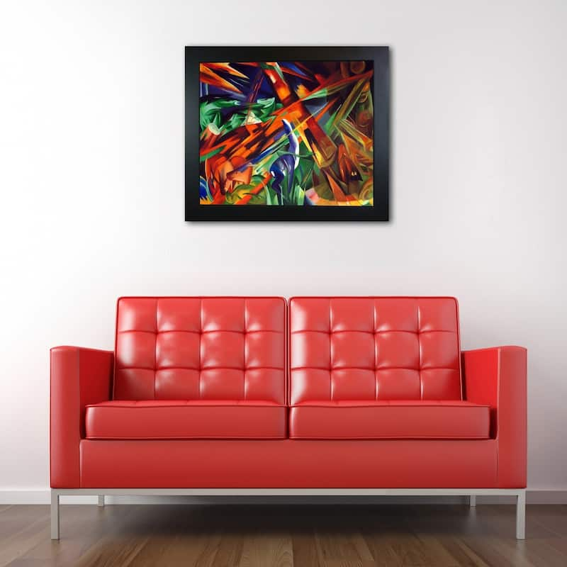 La Pastiche Fate Of The Animals By Franz Marc With Black New Age Wood 