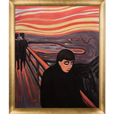 La Pastiche by overstockArt Despair, 1894 by Edvard Munch with Gold Luminoso Frame Oil Painting Wall Art, 27" x 23"