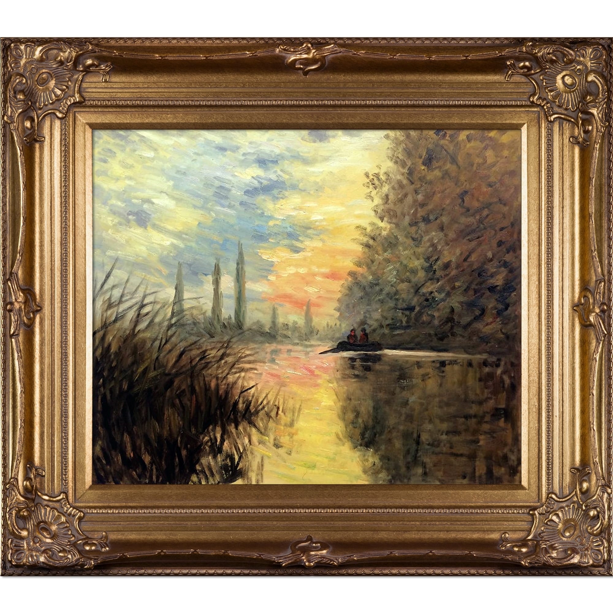 Shop Gracewood Hollow Evening At Argentuil Oil Painting Wall Art With Bronze Frame Overstock 28491745