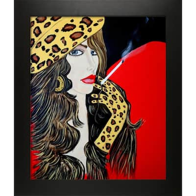 ArtistBe by overstockArt Jean by Nora Shepley with Black New Age Wood Frame Canvas Wall Art, 28.75" x 24.75"