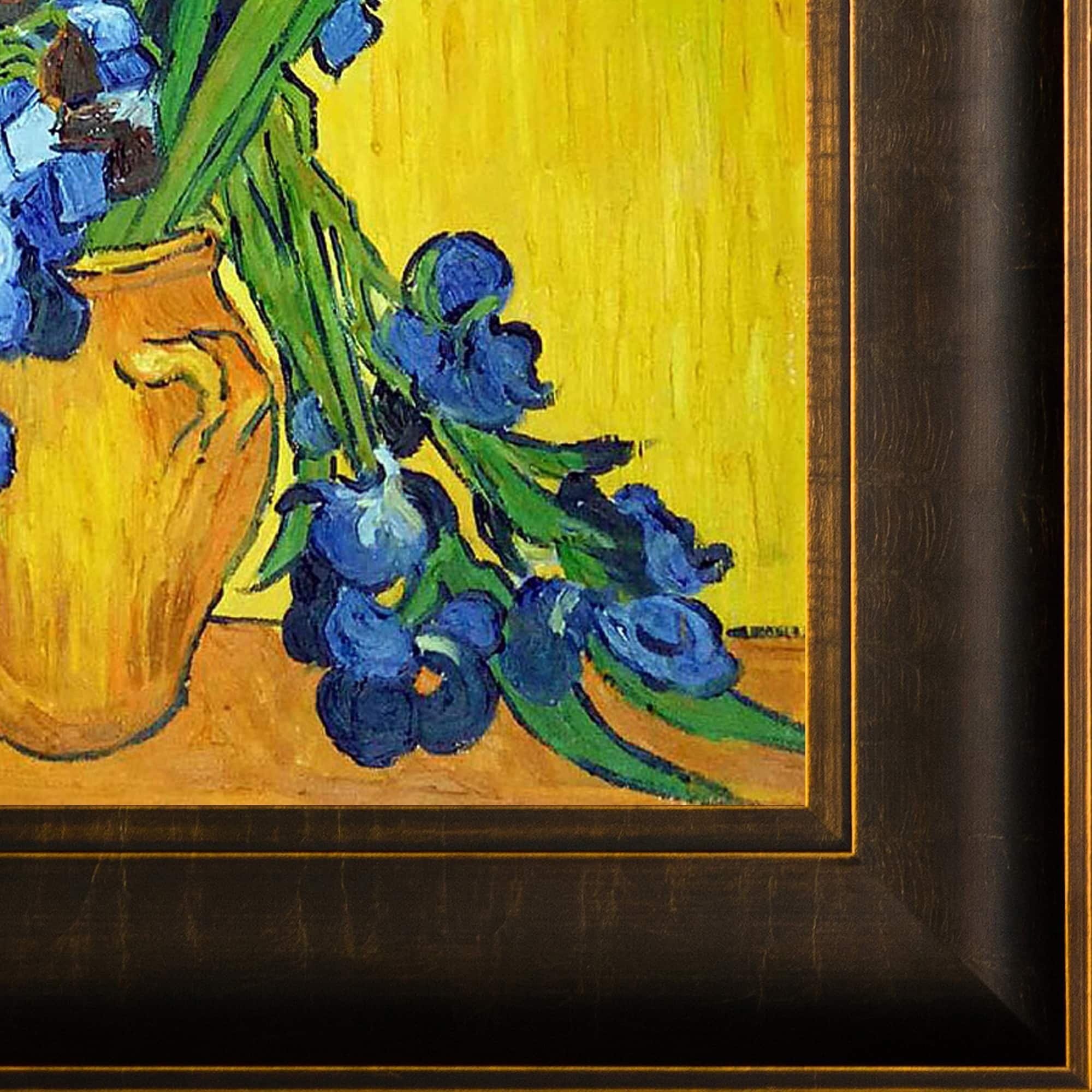 La Pastiche Irises in a Vase by Vincent Van Gogh with Bronze, Brown