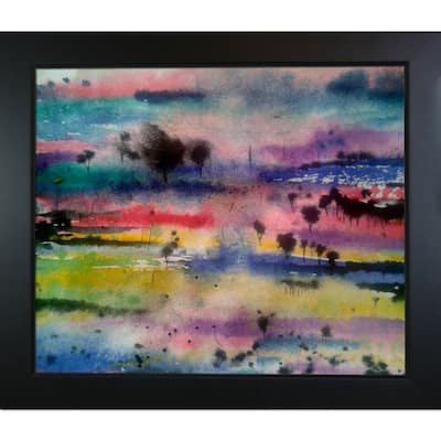 ArtistBe by overstockArt Landscape 56 by Sanjay Punekar with Black New Age Wood Frame Canvas Wall Art, 28.75" x 24.75"