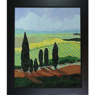 ArtistBe by overstockArt Mustards by Allan P. Friedlander with Black New Age Wood Frame Canvas Wall Art, 28.75" x 24.75"