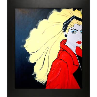 ArtistBe by overstockArt Red Jacket by Nora Shepley with Black New Age Wood Frame Canvas Wall Art, 28.75" x 24.75"