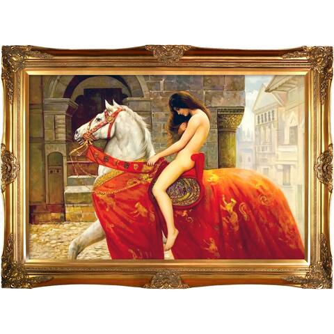 La Pastiche Lady Godiva, c. 1897 by John Maler Collier with Gold Victorian Frame Oil Painting Wall Art, 44" x 32"
