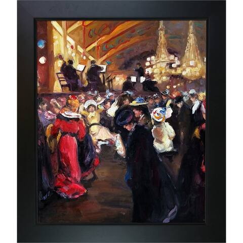 La Pastiche Le Bal au Moulin-Rouge by Alfred Henry Maurer with Black New Age Wood Frame Oil Painting Wall Art, 28.75" x 24.75"