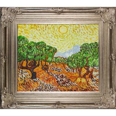 La Pastiche Olive Trees w/ Yellow Sun and Sky by Vincent Van Gogh w ...