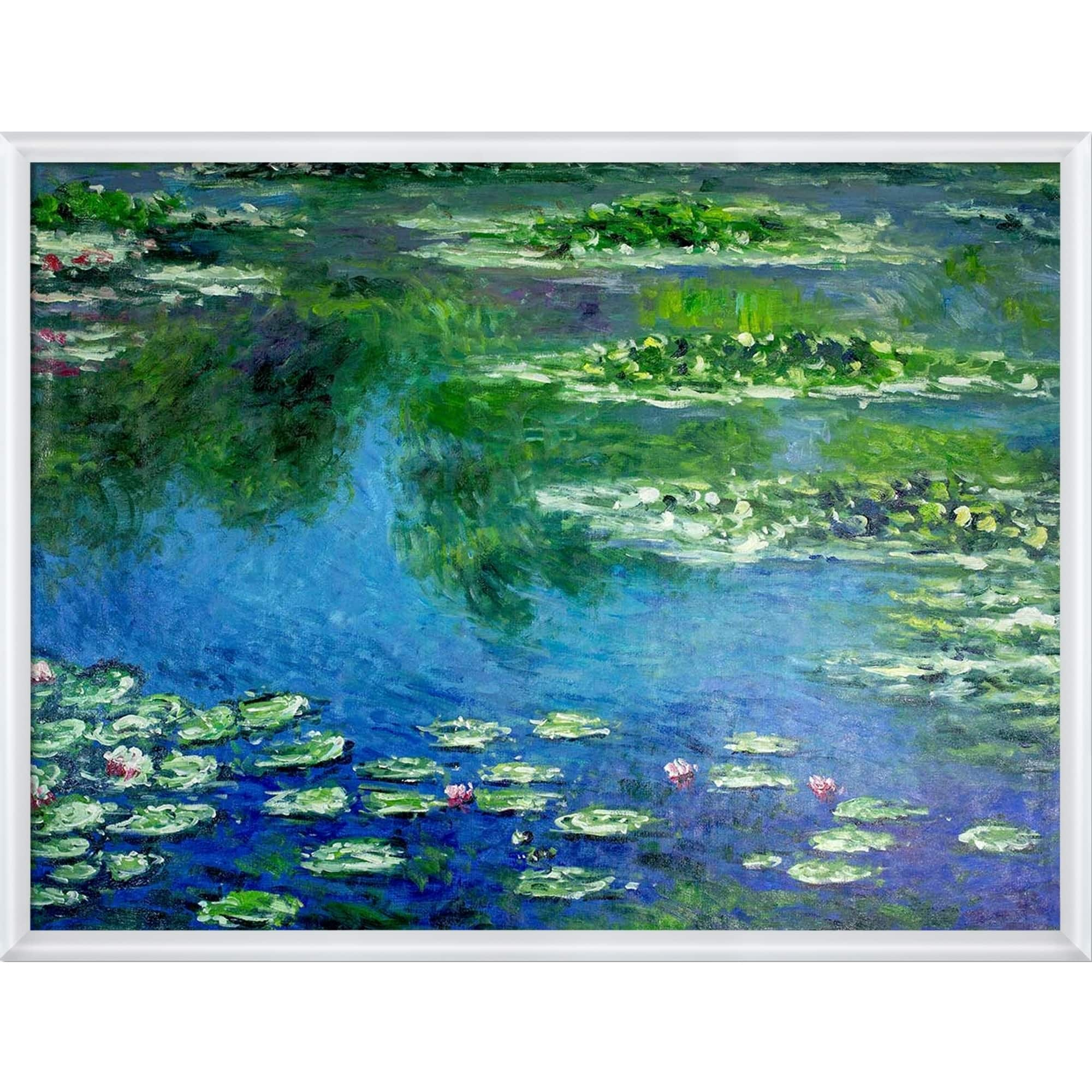 La Pastiche Water Lilies by Claude Monet with White Moderne Blanc Scoop ...