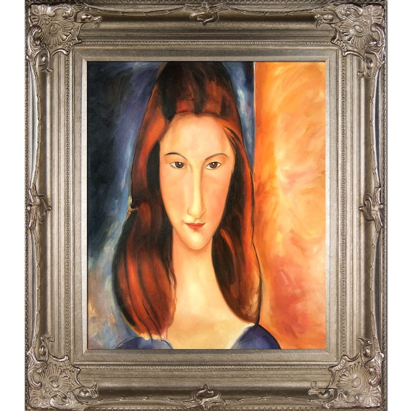 La Pastiche Portrait of Jeanne Hebuterne by Amedeo Modigliani with Dark ...