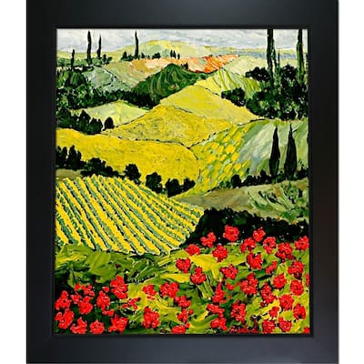 ArtistBe by overstockArt Soul Valley by Allan P. Friedlander with Black New Age Wood Frame Canvas Wall Art, 28.75" x 24.75"