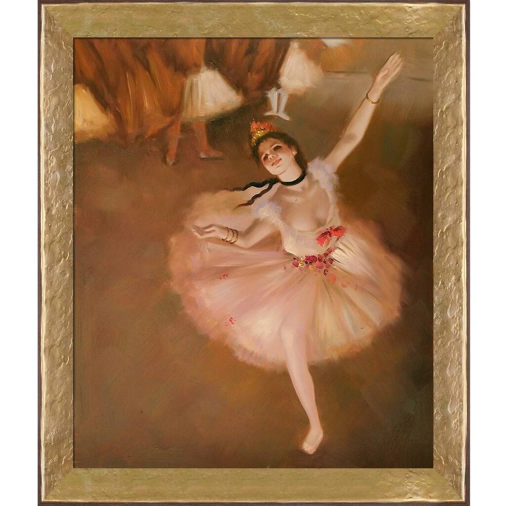 La Pastiche Star Dancer (On Stage) with Gold Luna Frame Oil Painting Wall Art, 24"x28"