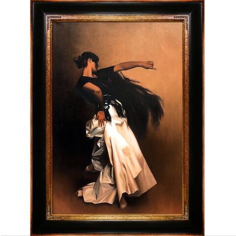 La Pastiche Study for Spanish Dancer, 1879-1882 by John Singer Sargent with Wood, Gold Opulent Frame Oil Painting, 45" x 33"