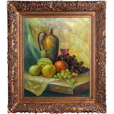 La Pastiche Still Life by Edward Mitchell Bannister with Gold Burgeon Frame Oil Painting Wall Art, 33.5" x 29.5"