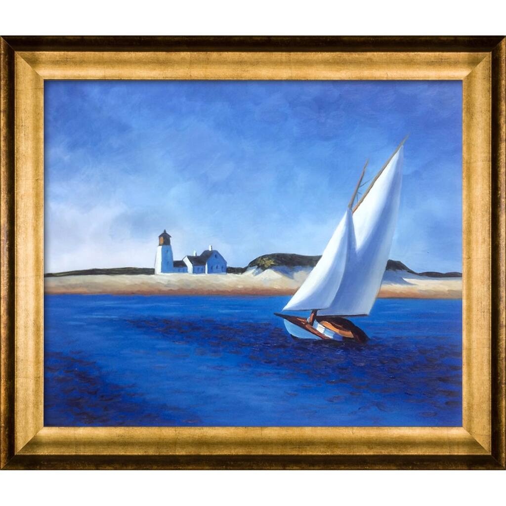 La Pastiche by overstockArt The Long Leg by Edward Hopper with Gold Athenian Antiqued Frame Oil Painting Wall Art, 29" x 25"