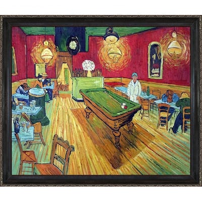 Copper Grove 'The Night Cafe' Oil Painting Wall Art with Black/Goldtone Frame - 27 x 33
