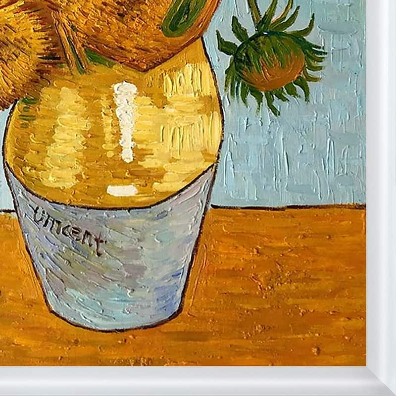 La Pastiche Sunflowers By Vincent Van Gogh With White Moderne Blanc 