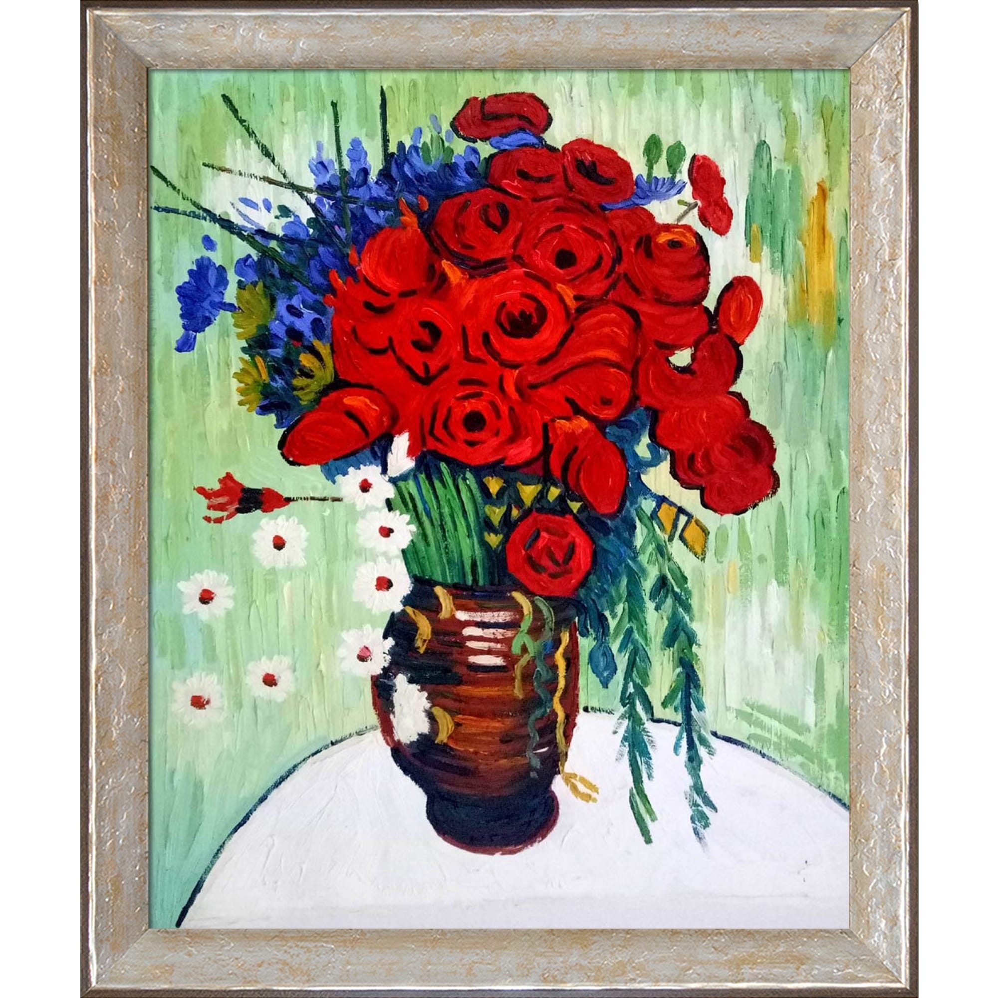 Vincent Van Gogh poppy flowers Oil Paint RePrint On Framed Canvas Wall Art Decor