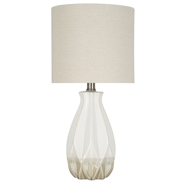 white glaze serenia ceramic table lamp