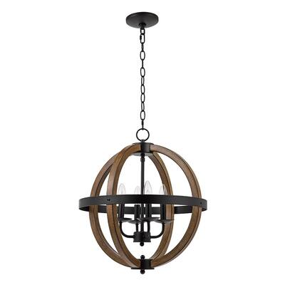 Catalina Lighting Wood Look Cage Chandelier, 20.75