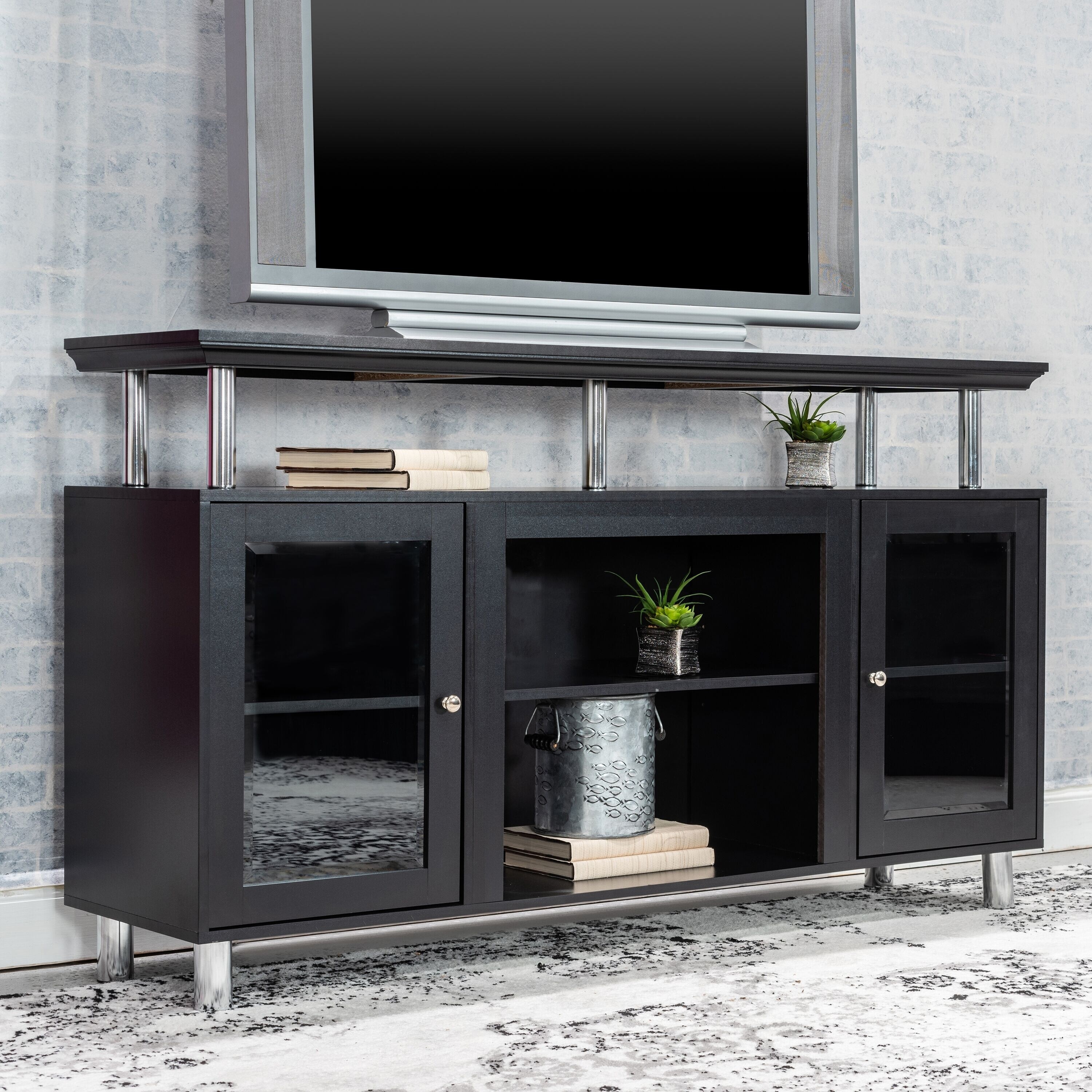 Shop Home Source Mayers Black Tv Stand 60 In High X 15 75 In