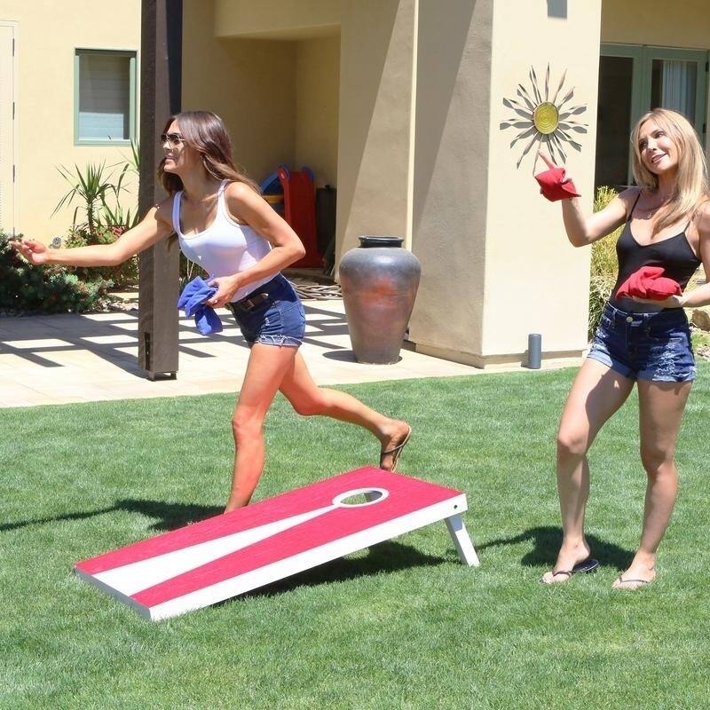 GoSports Light Regulation Size Solid Wood Cornhole Set - Includes Two 4' x 2' Boards, 8 Bean Bags, Carrying Case and Game Rules
