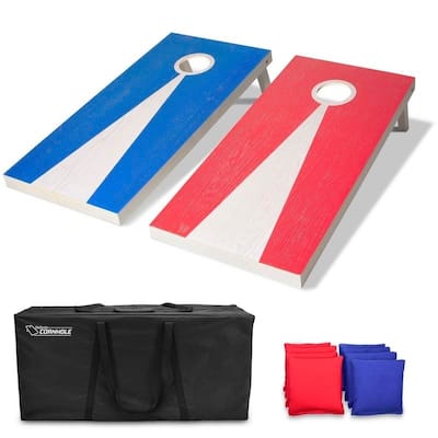 GoSports Light Regulation Size Solid Wood Cornhole Set - Includes Two 4' x 2' Boards, 8 Bean Bags, Carrying Case and Game Rules