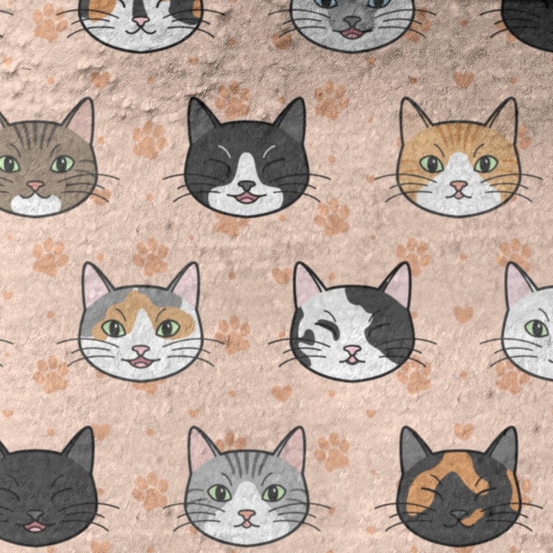 Porch & Den Alecia Kitty Cat Pattern Beach Towel - 36 x 72