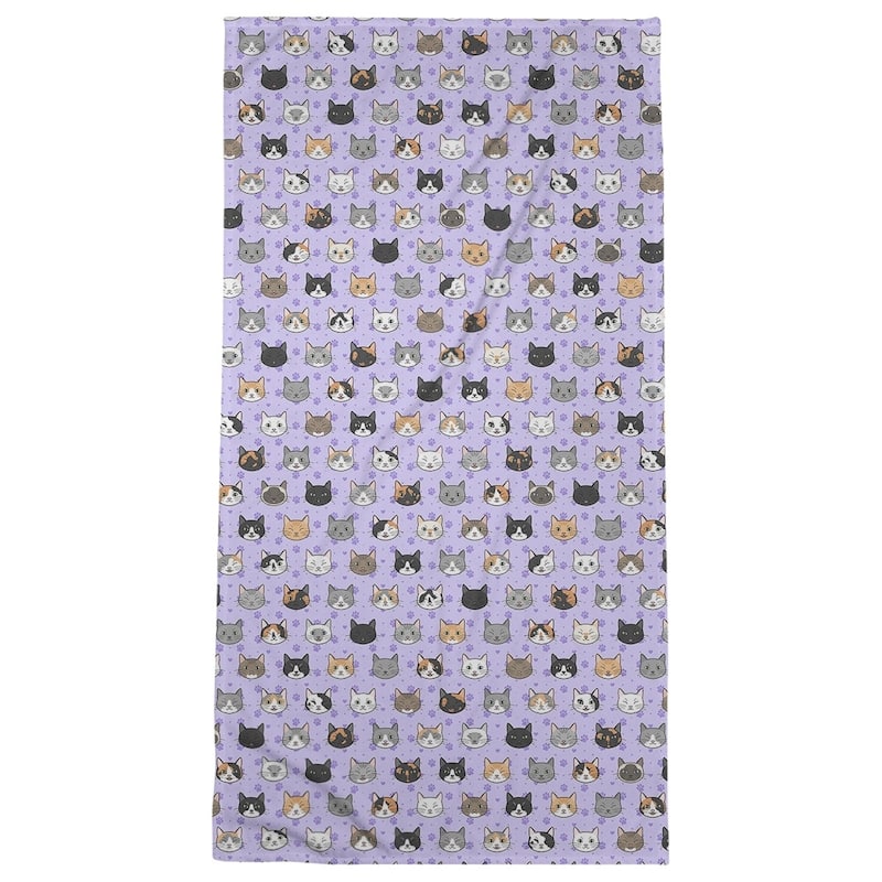 Porch & Den Alecia Kitty Cat Pattern Beach Towel - 36 x 72