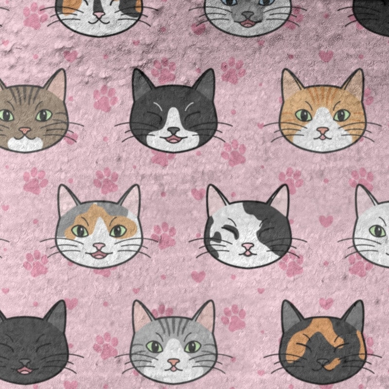 Porch & Den Alecia Kitty Cat Pattern Beach Towel - 36 x 72