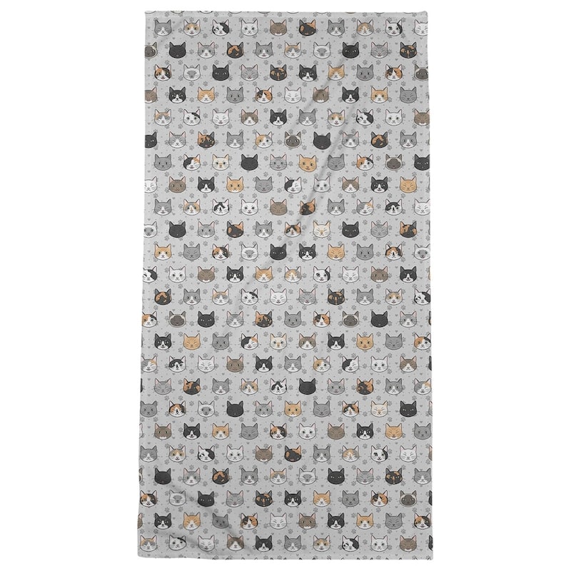 Porch & Den Alecia Kitty Cat Pattern Beach Towel - 36 x 72