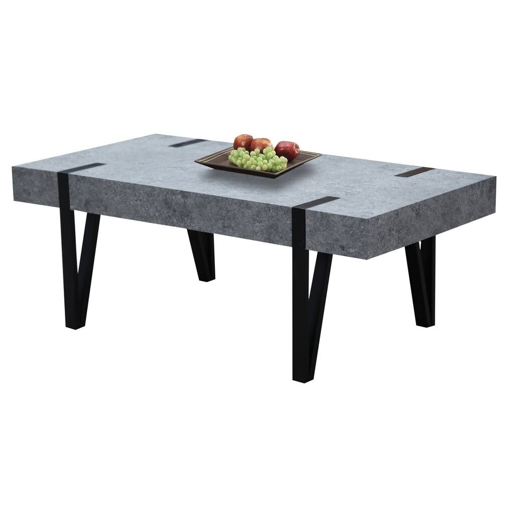 Home Source Burdine Concrete Top Coffee Table