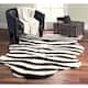 Faux Fake Fur Zebra Skin - Brown And Ivory White - Machine Washable 