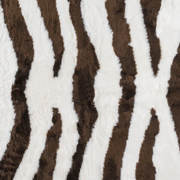 Home & Garden FAUX FUR ZEBRA SKIN PELT HIDE RUG 3X5 NEW Leather, Fur