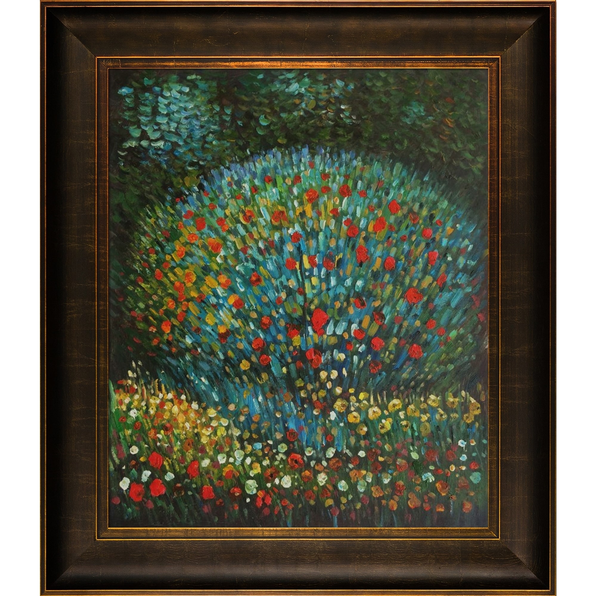 La Pastiche Apple Tree I by Gustav Klimt with Bronze, Brown Veine D'Or Scoop Frame Oil Painting Wall Art, 30.5