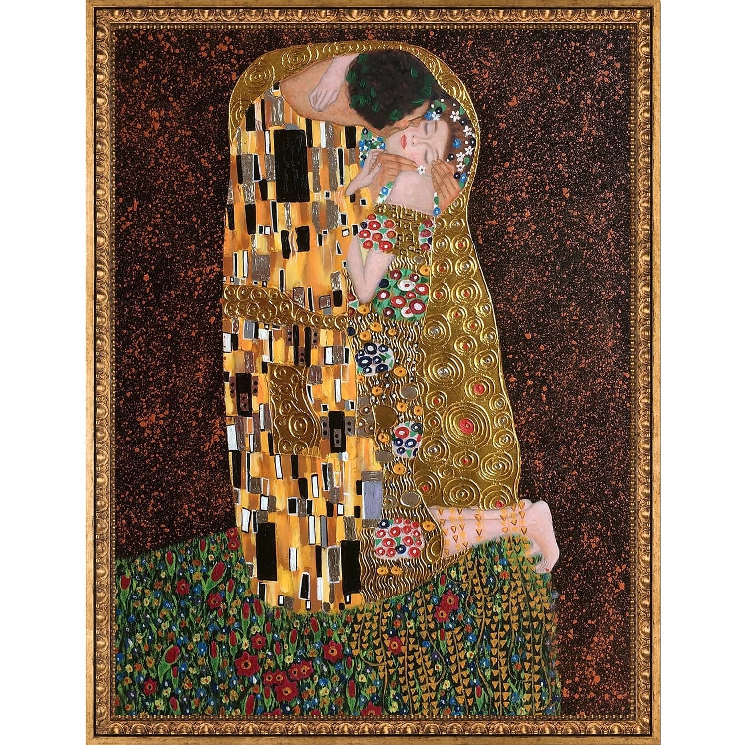 La Pastiche The Kiss (Full View) by Gustav Klimt with Gold Versailles ...