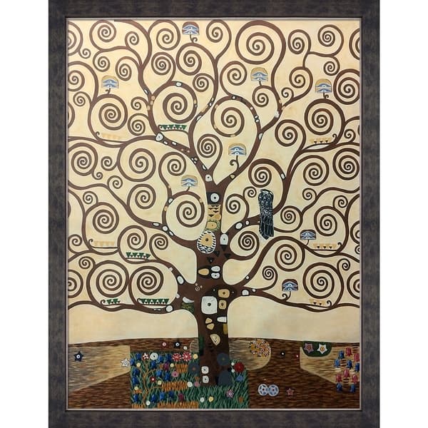 La Pastiche Tree of Life by Gustav Klimt with Walnut, Champagne, Gold ...