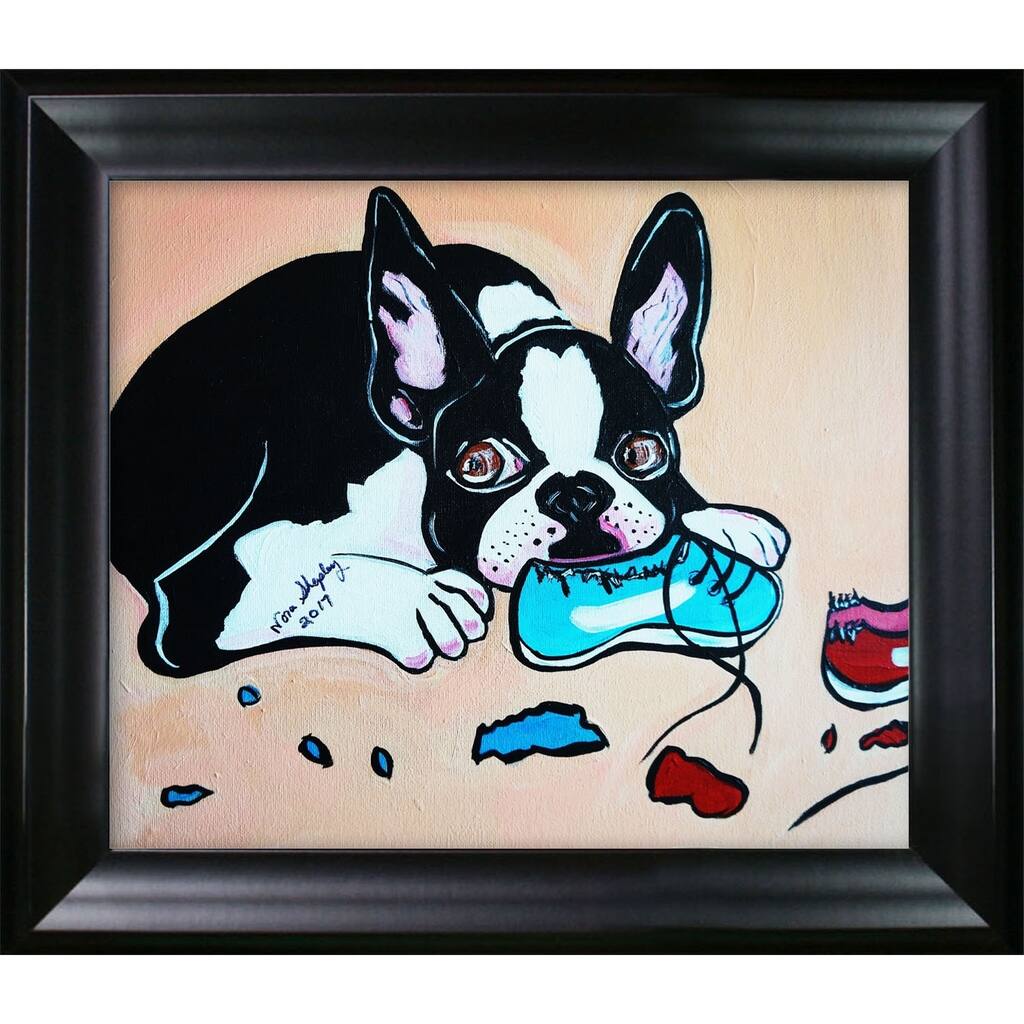 ArtistBe by overstockArt Chewy by Nora Shepley with Black Satin King Frame Canvas Wall Art, 31" x 27"