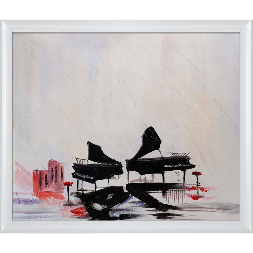 ArtistBe Transience Reproduction by Justyna Kopania with White Moderne Blanc Scoop Frame Oil Painting Wall Art, 26.75" x 22.75"