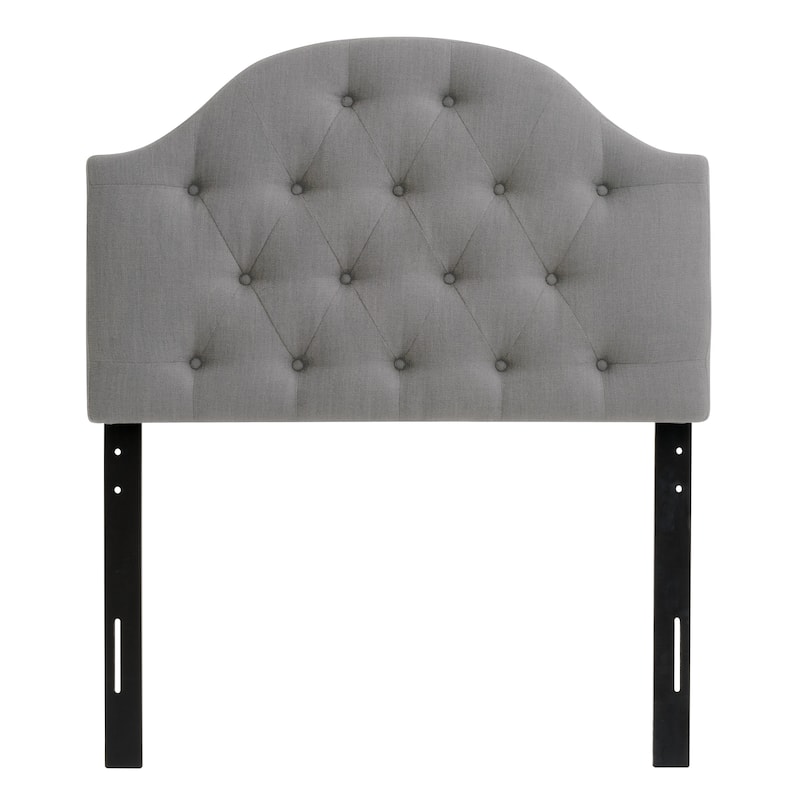 CorLiving Calera Diamond Tufted Fabric Arched Panel Headboard - Twin