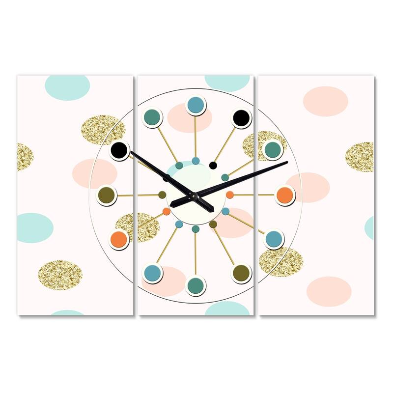 Designart 'Gold Chic Design III' Oversized MidCentury wall clock 3