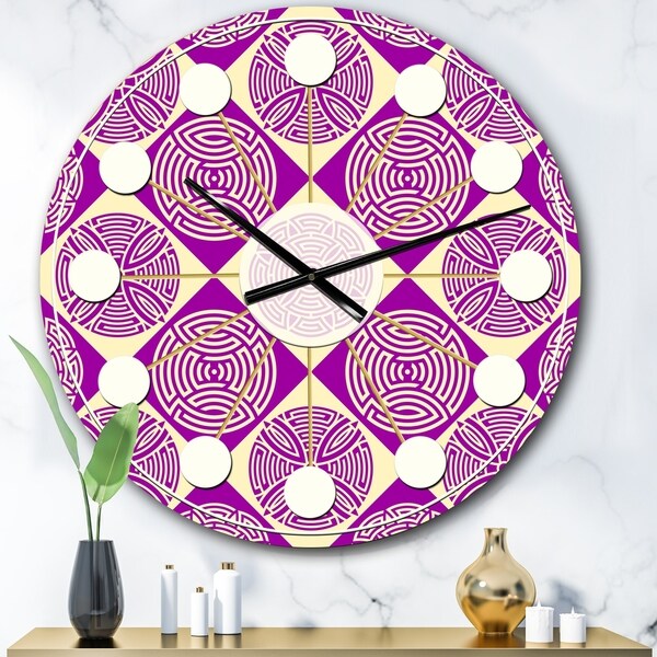 Designart 'Retro Abstract Pattern Design I' Mid-Century wall clock