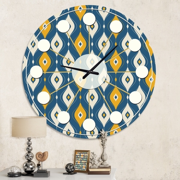 Designart 'Retro Abstract Pattern II' Mid-Century wall clock
